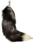 Alpertie Fluffy Real Fox Fur Tail Keychain Tassel Bag Cosplay Toy Handbag Accessory Hook Pendant