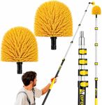 25ft High Reach Cobweb Duster with 5-18ft Extension Pole and 2 Brush Heads