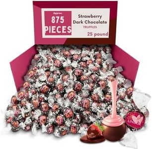 Strawberry Dark Chocolate Truffles, Filled Candy, Individually Wrapped - 25 lb (Approx. 1,000 pieces)