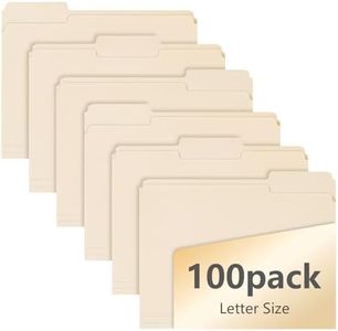 100 Pack Manila File Folders, 1/3-Cut Tab, Assorted Positions, Letter Size, 8.5x11 inches, Easy Labeling & Organization, Office Supply, School, Home,Business, Class,Document Filing