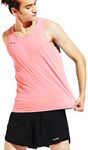 TLRUN Men's Running Tank Top Ultra Lightweight Marathon Singlet Shirts Dry Fit Workout Sleeveless T-Shirts(Medium Pink)