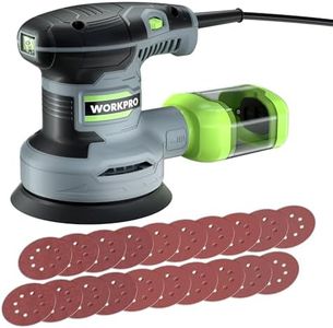 WORKPRO Orbital Sander - 300W 125mm Random Orbit Sander with 6 Variable Speeds, Dust Collection Box for Sanding and Polishing