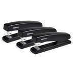 Amazon Basics Stapler with 1000 Staples Black, 3-pack