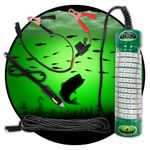 White Blob-7500 Lumens Underwater Fishing LED Light with Alligator Clips 12 Volt Night Fish Attracting Saltwater IP68 Waterproof Snook Tarpon Crappie Ice Attractor (Alligator Clips)