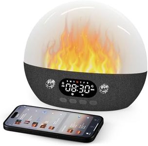 Dekala RestOnn Sunset Sound Machine Sunrise Alarm Clock White Noise Natural Sounds Amber Night Light, 7-day Programmable Dual Alarm Clock, Bluetooth Speaker, 3000mAh Battery Backup, App Control, White