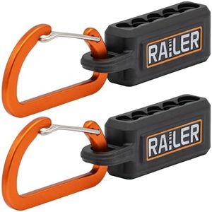 Railer Screwdriver Bit Holder Storage Organizer 5-Hole Black Bit Holder with Carabiner - 2 Pack