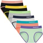 INNERSY Girls' Soft Cute Underwear Cotton Panties for 8-16 Years Old Teens 6-Pack(Basics,M(10-12 yrs))