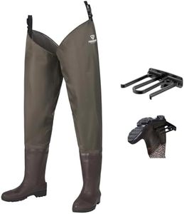 FISHINGSIR Hip Waders Waterproof Hip Boots Cleated 2-Ply Nylon/PVC Fishing Hip Wader