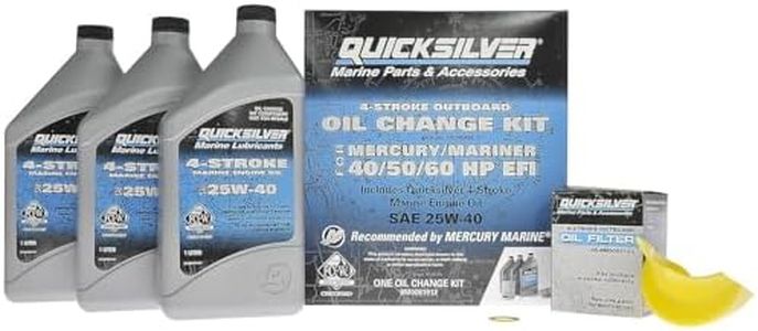 Quicksilver 25W-40 Oil Change Kit for 4-Stroke 40hp, 50hp and 60hp Mercury Outboards