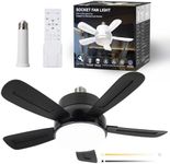 REYLAX Ceiling Fans with Lights and Remote, 6 Fan Speeds, Stepless Dimmable 1700 Lumens, 3 Colours 3000K-6000K, 15.7 inch E27 Base Screw, Timing, Ceiling Fan Light for Bedroom, Kitchen, Garage