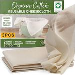 Cheese Cloth Muslin Cloth, 3Pcs Hemmed 100% Unbleached Cotton Reusable Fine Nut Milk Bag for Straining Cheese and Baking As Strainer Filter - 50x50cm