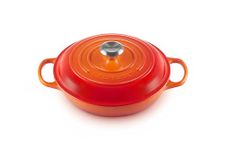 Le Creuset Signature Enamelled Cast Iron Shallow Casserole Dish With Lid, 26 cm, 2 Litres, Volcanic, 21180260902430