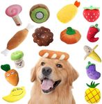 Rainbow-K9 15 Pack Dog Squeaky Toys Cute Plush Toys Stuffed Fruits Vegetables Dog chew Toy Squeaky Dog Toys for Puppy Small Dog Pets…