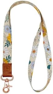 Thread Wallets Lanyards for ID Badges, Durable Lanyards for Keys, Cool Key Lanyard with ID Holder for Men and Women, Clip & Buckle Badge Holder With Lanyard (Blossom)
