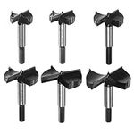 HARFINGTON 6pcs Carbide Forstner Bit Set 1-3/8" - 2-3/4" Large Size Carbide Tipped Wood Drill Bit Kit Hole Openers for Hinge Drilling Woodworking