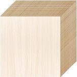 DIYDEC 18 Pack Basswood Sheets 6X 6 x 1/16 Inch Thin Plywood Wood Sheets Unfinished Wood Squares Boards Balsa Wood Sheets for Crafts Architectural Models Laser Cutting Wood Burning and Drawing