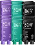 ROSSO CAFFE Espresso Capsules for Nespresso Machines - 120 Coffee Pods Intense Value Pack - Premium Aluminium Capsules - Strong and Bold Dark Roast