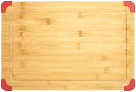 Farberware - Bamboo Cutting Board, Durable Wooden Chopping Board with Non-Slip Silicone Corners, Multi-Purpose Kitchen Prep Board (35.56cm x 27.94cm)