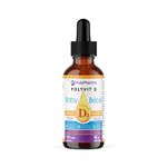 POLYVIT D, Baby Vitamin D Drops, Vegan D3 Supplement, Growth & Development of Bones & Teeth, Immune System Support, Easy Calcium Absorption, For Infants Toddlers Kids, 400 IU per Drop, 4 Month Supply