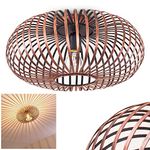 Oravi, Ceiling Light, Metal Ceiling lamp in Copper, 1-Flame, 1 x E27-socket, Modern spot in Retro/Vintage Design with Lattice and Light Effect on The Ceiling, Without Bulbs