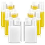 Baderke 6 Pcs 8.5oz Plastic Liquor Flask Small Flasks with Built in 0.5oz Shot Glass Chamber Dispenser with Caps Plastic Flask for Liquor to Store and Pour for Concerts Travel Party Events