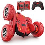 SGILE RC Stunt Car Toy Gift Remote Control Cars for Kids, 2.4GHz Electric 4WD Vehicle Double Sided, 360 Degree Rotating Rc Car Christmas Birthday Gifts for Kids Boys Girls Age 6 7 8 12, Red
