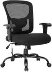BestOffice 400lbs Wide Seat Mesh Desk Massage Rolling Swivel Ergonomic Computer Lumbar Support Adjustable Arms Task Chair for Heavy People, Black