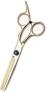 FARRAY Hair Cutting Scissors Thinning Shears，6.5 Inch Professional Stainless Steel Barber Hair Scissors，for Both Salon and Home Use (Golden)