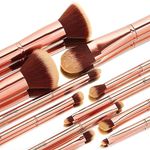 BH Cosmetics Metal Rose 11 Piece Brush Set with Cosmetic Bag