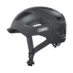 ABUS Hyban 2.0 City Helmet - Durable Bicycle Helmet for Daily Use with ABS Hard Shell - for Women and Men - Dark Grey, Size L