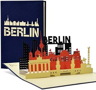 Cupon regalo para escapadas fin de semana a Berlin; tarjeta de regalo pop up para parejas y tarjetas felicitación 3d para amigos como souvenirs de alemania, A109