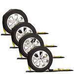 DC Cargo 4-Pack Wheel Straps with E-Track Fittings and 3 Rubber Blocks | 11’ x 2” Auto Hauler Ratchet Strap with Rubber Cleats for Towing a Car, ATV, UTV or Van