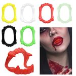 Plastic Vampire Teeth 6PCS Fake Vampire Fangs Scary Halloween Werewolf Zombie Fangs Glow in The Dark Teeth Cosplay Props for Adult Kids Halloween Party Costume Accessories Y7LSJY