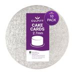 Culpitt 6" Round Cake Boards | Silver | 2.7mm Cake Cards For Celebration Cakes, Birthday Treats, Cake Tiers, Cupcakes, and More! 6 inch, Pack Of 10