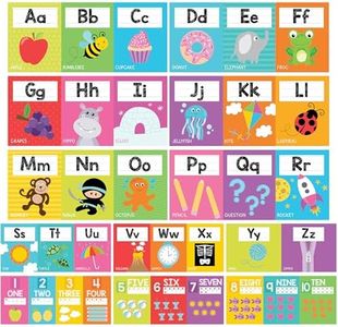 Hadley Designs Alphabet for Classroom Wall Decor - ABC Posters for Classroom Wall Chart Preschool & Kindergarten, ABC Letters & Number Line Elementary, Alphabet Cards, Colorful Classroom Decor