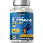 Glucosamine Sulphate 1500mg | 360 Tablets | High Strength Glucosamine Sulphate 2KCL Supplement | Joint Support | No Artificial Preservatives | by Horbaach