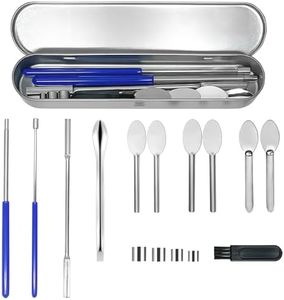 ZIGMEEY 15 Piece Capsule Filling Machine Kit for Pill Filler - All Sizes 000 00 0 1 2 3 4 5, Micro Lab Spoons, Herb Powder Tamper Tool, Spatula Scoop, Versatile for Medication & Supplements