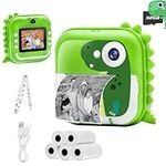 TOYOGO kids camera instant print,1080P HD Digital Camera With 32G SD Card,12MP Photography and selfies,Toddler Portable Camera Toy Age 3-14,Birthday for 3-14 Year Old Girls Boys-Green