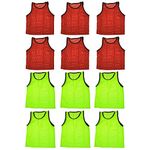 BlueDot Trading® Bundle of 6 Red & 6 Yellow Adult Team Sports Scrimmage Vests Pinnies (12 Total)