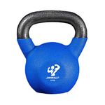 JIMWALT Jimwalt Premium Half Coating Neoprene Kettlebells Neoprene Neoparene Kettlebell, 4 kg (Blue)