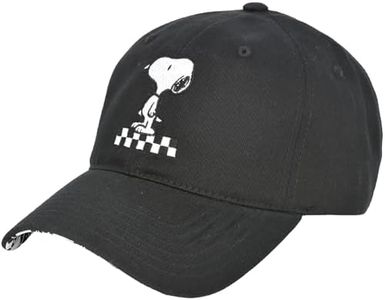 Concept One Peanuts Snoopy Dad Hat, Adult Baseball Cap with Curved Brim, Black, One Size