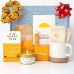 Unboxme Sunshine Gift For Women | Self Care Package with Herbal Tea, Mug, Bath Bomb, Candle, Fluffy Socks, Lip Balm, Sheet Mask, Scrunchie & Sending Sunshine Card | Graduation Gifts For Girls