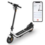 NIU KQi2 Electric Scooter for Adults - 600W Max Power, 40KM Range, Max Speed 28KM/H, Double Braking System, Wide Deck, 9.5'' Tubeless Fat Tires, Portable Folding E-Scooter, UL Certified-Grey