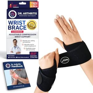 Doctor Developed Wrist Brace, Wrist Wraps for Carpal Tunnel Arthritis, Tendonitis, Hand Support, Ideal for Fitness, Weightlifting - Handbook Included (Bundle- Pack of 3- Medium)