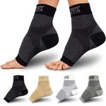 Compression Socks for Women & Men Open Toe (1 Pair) - Best Ankle Compression Sleeve for Swelling, Achilles Tendonitis, Heel Pain & Plantar Fasciitis Relief, Black, Medium