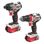 PORTER-CABLE 20V MAX Cordless Drill and Impact Driver, Power Tool Combo Kit with 2 Batteries and Charger (PCCK619L2)