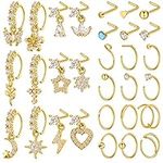 Trnayi 30 Pcs 20g Dangle Nose Ring 