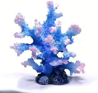 Generic Artificial Coral Reef Aquarium Ornament, Polyresin & Plastic Fish Tank Decoration for Marine Landscape, Beach Coastal Coral Statue Sculpture for Home Bathroom Desktop Shelf, Marine Themed Gift