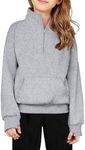 Arshiner Girls Half Zip Sweatshirt Fleece Quarter Zip Pullover Sweatshirts Fall Clothes for Teen Girl Girls Sweatshirts Size 12-14 Grey Quarter Zip Sweatshirt