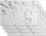 Marble Leather Placemats for Dining Table Waterproof Set of 4 Marble Decor for Kitchen Table Easy to Clean PU Place Mats for Dinning,Office